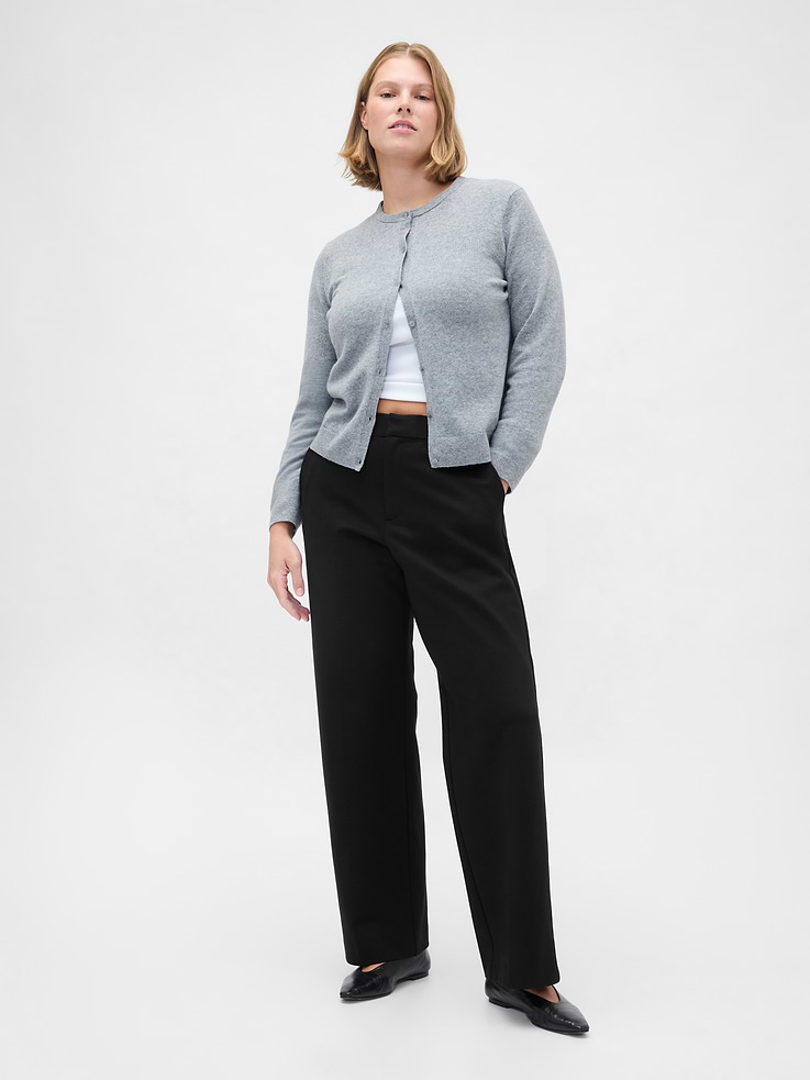 Image number 6 showing, High Rise Double Knit Wide-Leg Pants