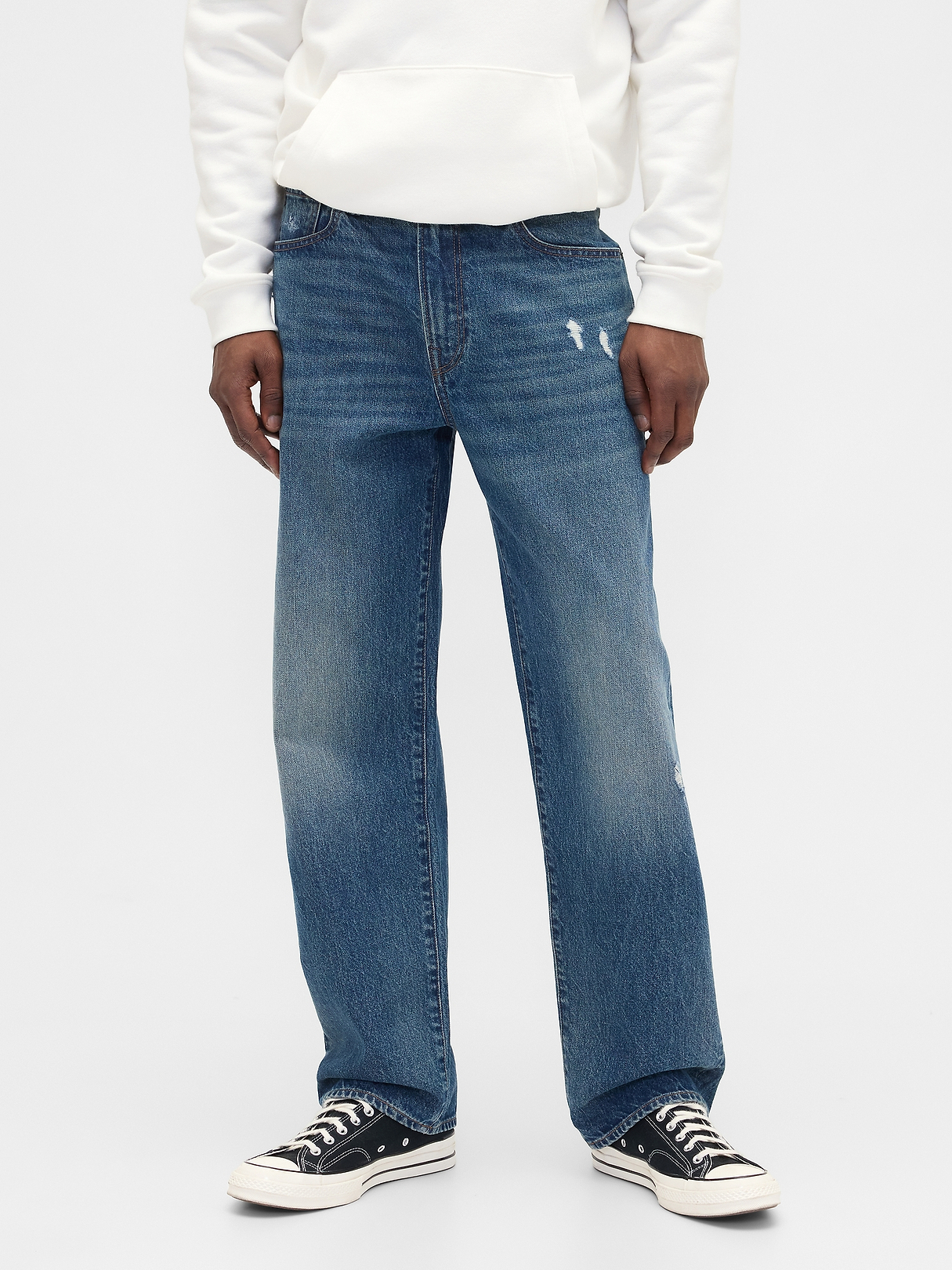 Distressed Relaxed Jeans | Gap Factory