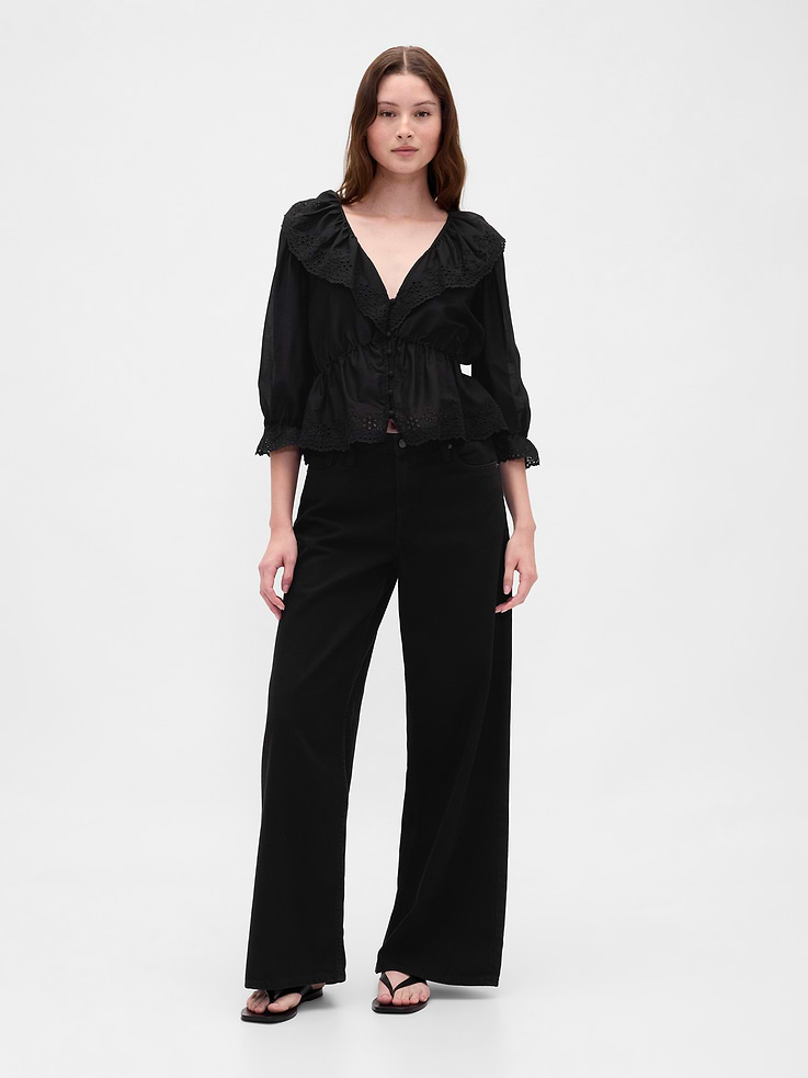 Image number 2 showing, Ruffle Collar V-Neck Top