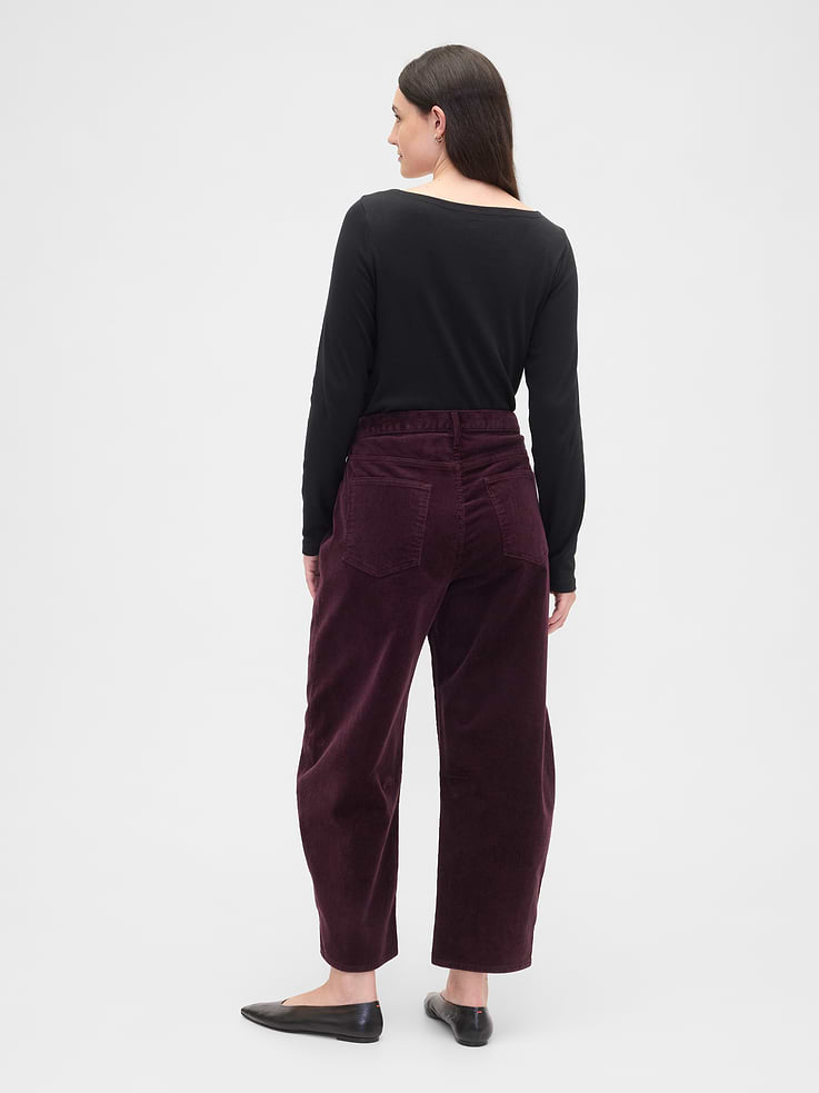 Image number 6 showing, High Rise Barrel Corduroy Pants