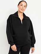 Image number 1 showing, Maternity Bounce Fleece Half-Zip Pullover