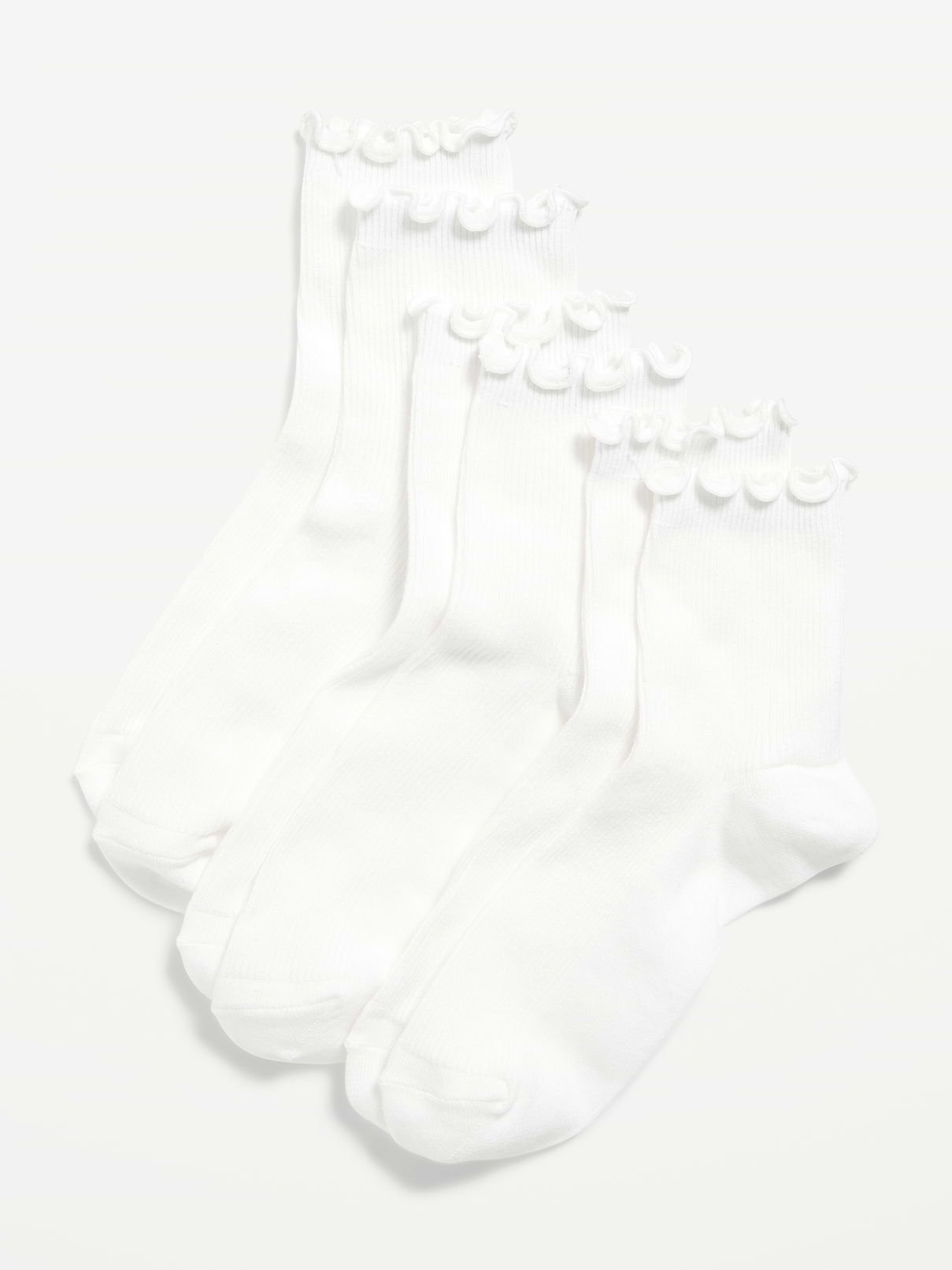 Image number 1 showing, Ruffled Crew Sock 3-Pack for Women