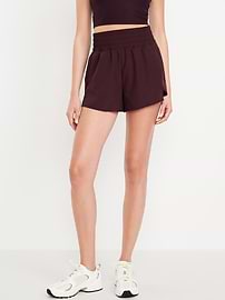 Image 4 of 8, Extra High-Waisted Crinkle Run Shorts -- 3-inch inseam, New, View product video