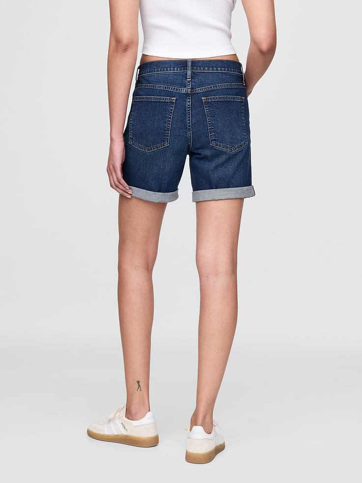Image number 4 showing, 5" Mid Rise Denim Girlfriend Shorts