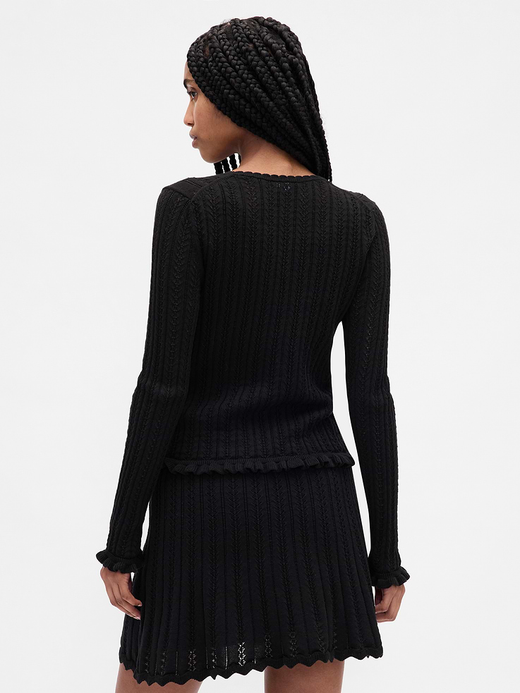 L'image numéro 3 présente Cardigan en tricot pointelle 100 % coton