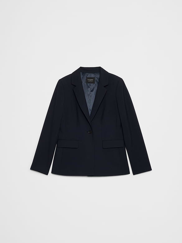 Sculpted Stretch Long Blazer