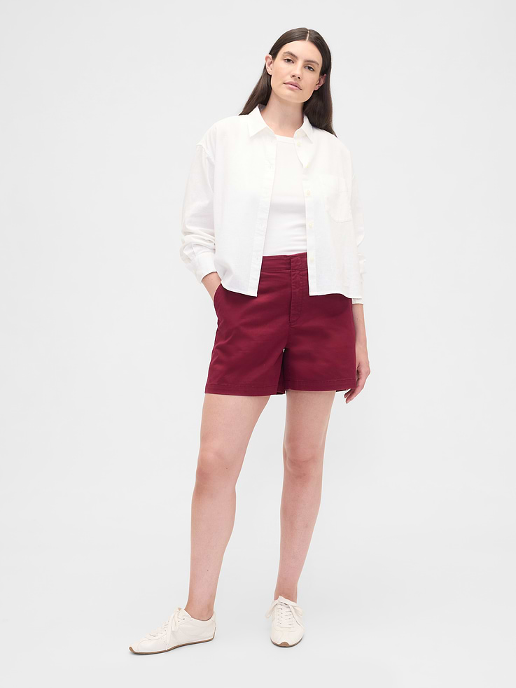Image 5 of 7, 5" Mid Rise Downtown Khaki Shorts