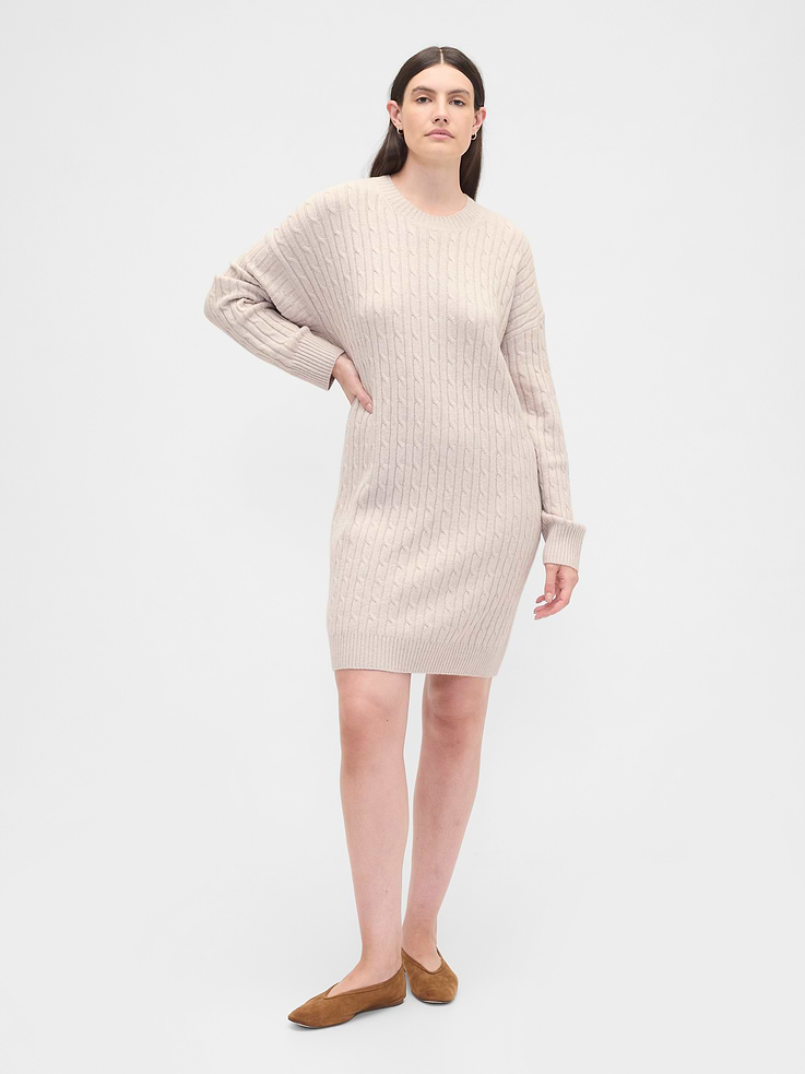 Image 4 of 6, CashSoft Relaxed Crewneck Sweater Mini Dress