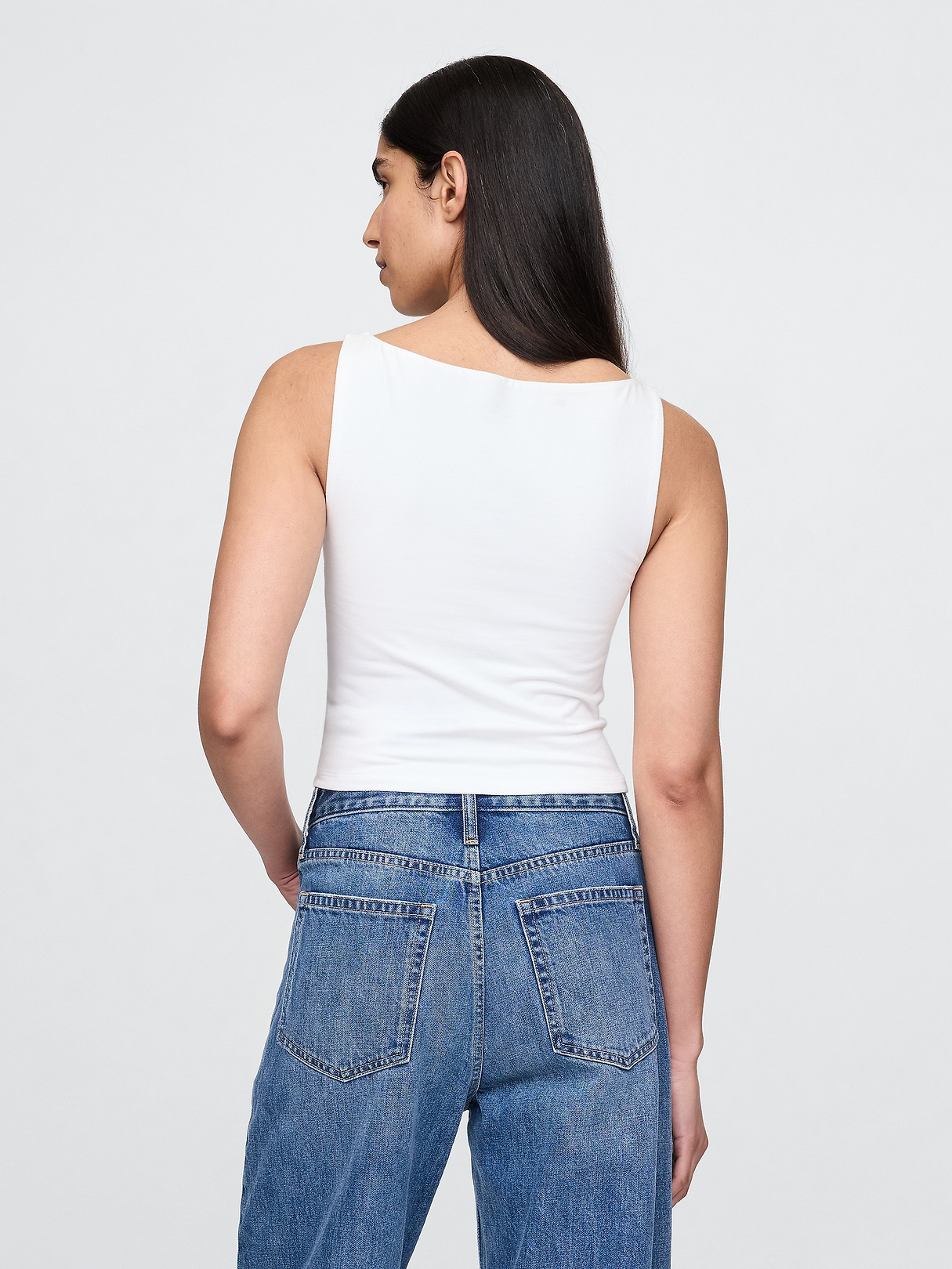CloseKnit Jersey Boatneck Crop Tank Top | Gap