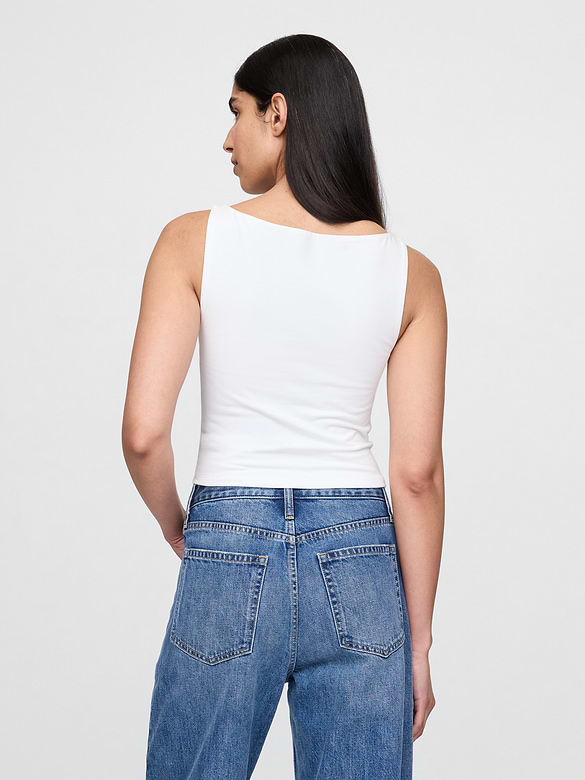 CloseKnit Jersey Boatneck Crop Tank Top