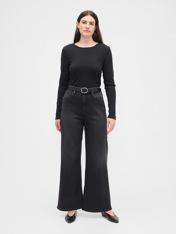 High Rise Wide-Leg Sweatpant Jeans