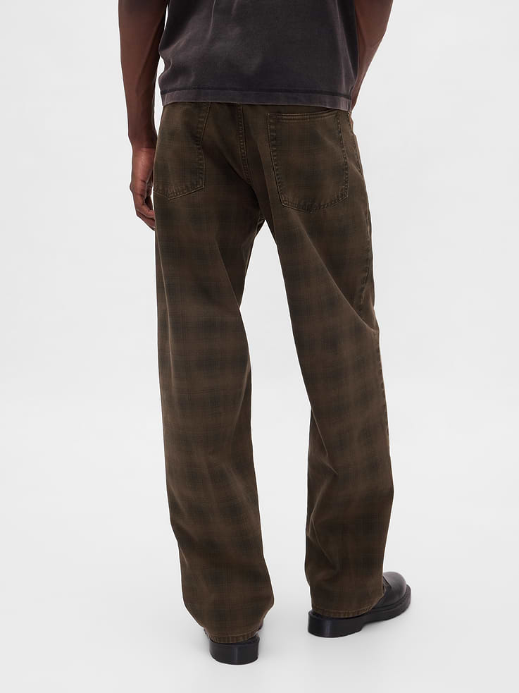 Image number 3 showing, Plaid Canvas Baggy Jeans