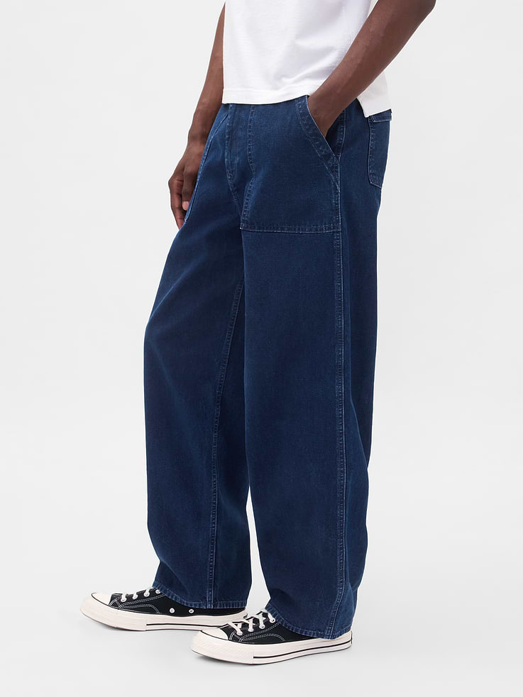 Image number 3 showing, Canvas Baggy Trouser Jeans