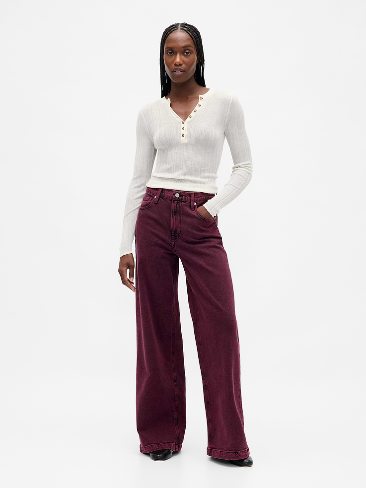 Image number 1 showing, High Rise Stride Wide-Leg Jeans
