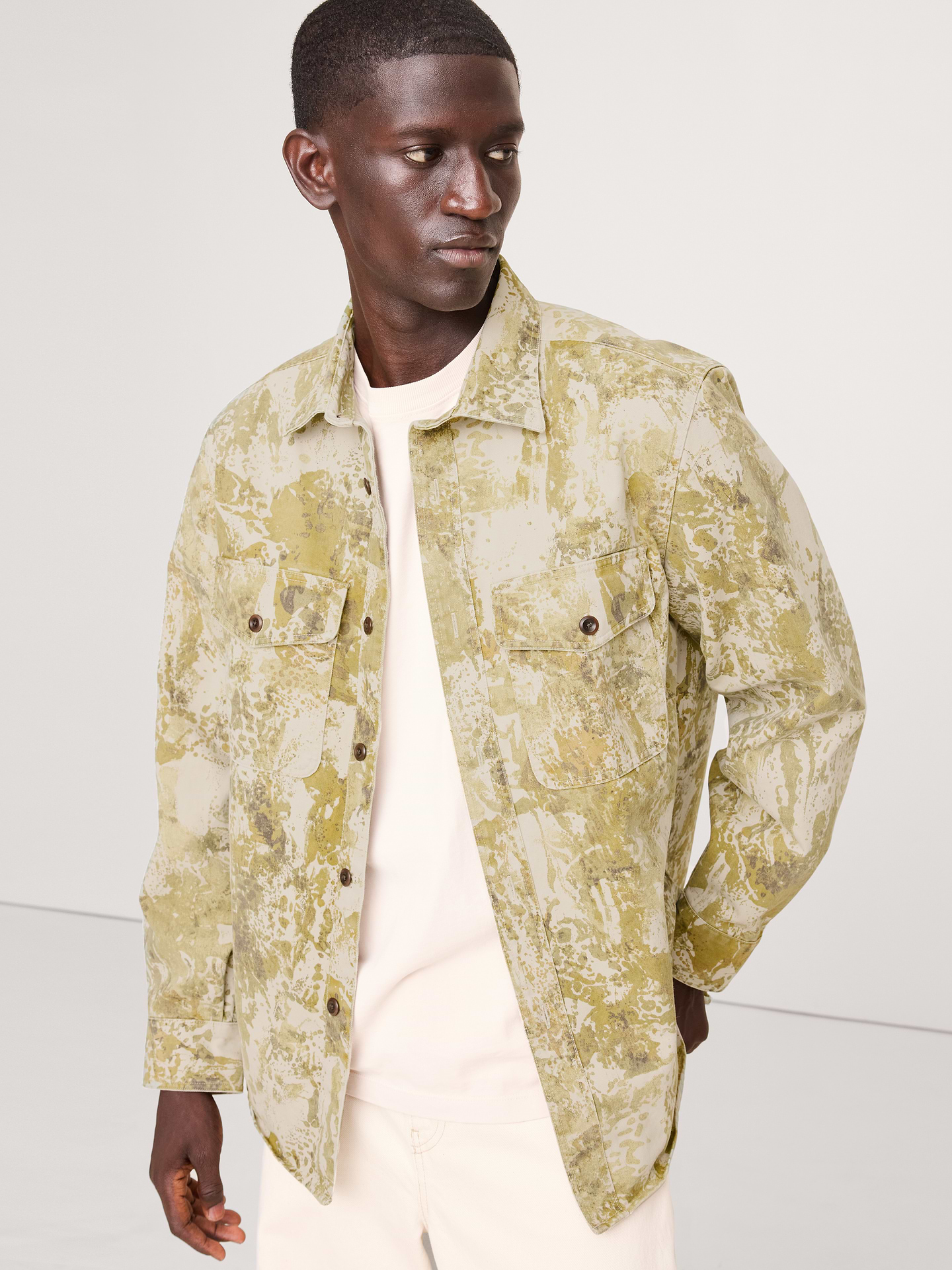 Image number 1 showing, Standard-Fit Cotton Twill Overshirt