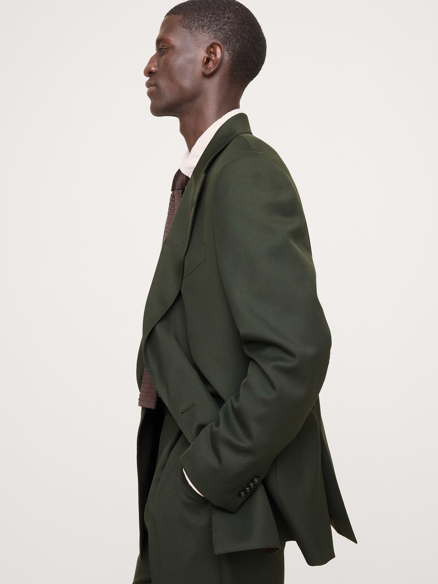 Image number 4 showing, Relaxed Green Twill Suit Jacket