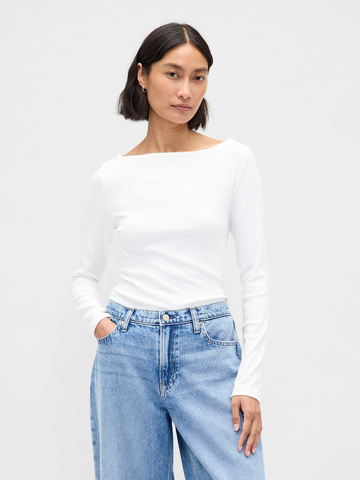 Image number 1 showing, Modern Boatneck T-Shirt
