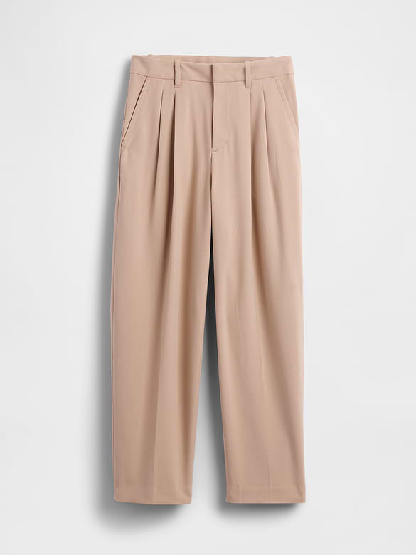 365 High Rise Brushed Twill Taper Ankle Trousers