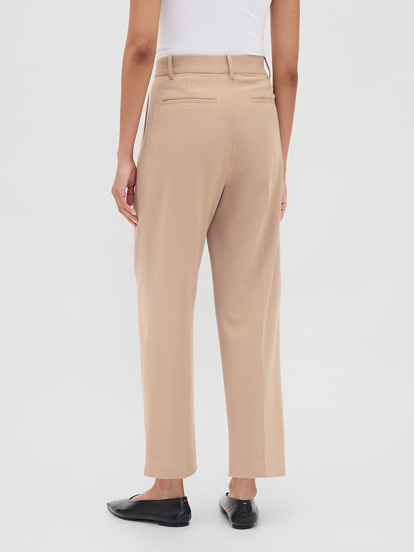 365 High Rise Brushed Twill Taper Ankle Trousers