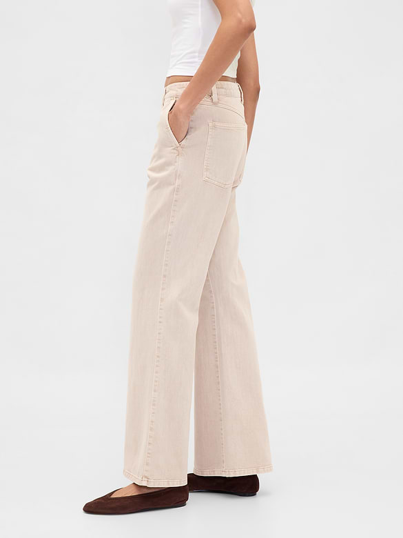Low Rise Relaxed Flare Khakis