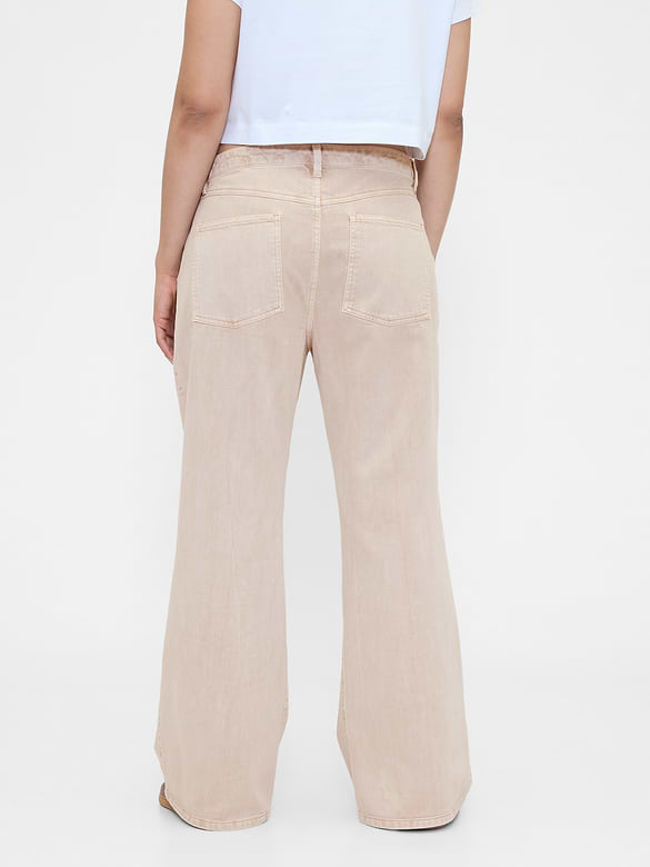 Low Rise Relaxed Flare Khakis