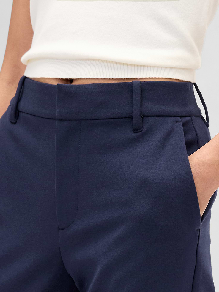 Image number 8 showing, High Rise Double Knit Slim Crop Pants