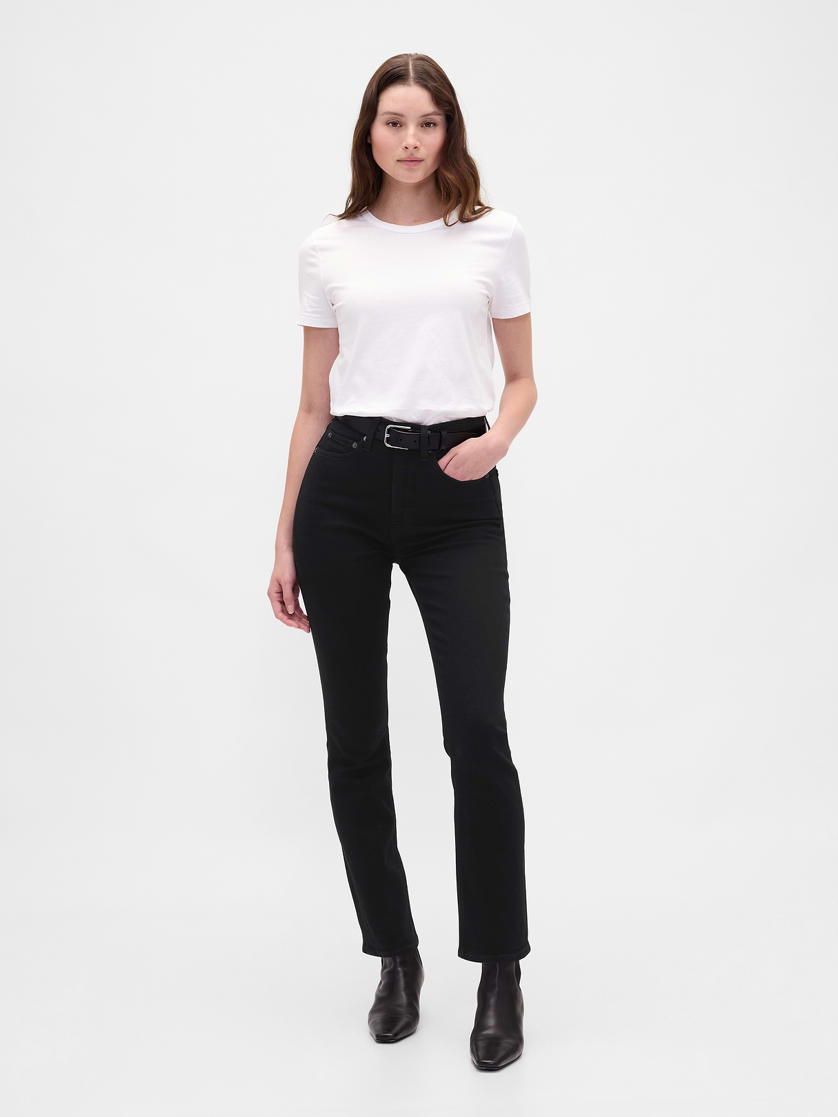 High Rise Vintage Slim Jeans - Black by Gap
