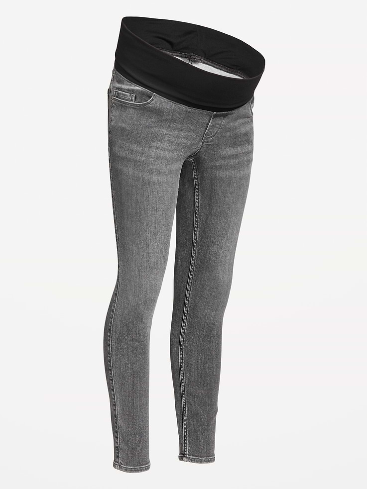 Image number 5 showing, Maternity Rollover-Panel 360° Stretch Super-Skinny Jeans