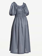 Image number 2 showing, Maternity Puff-Sleeve Midi Dress