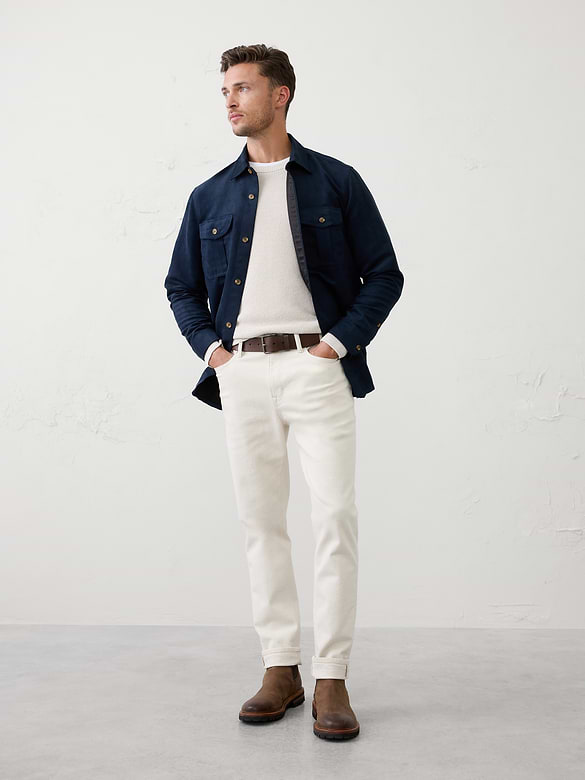 Relaxed-Fit Vegan Suede Overshirt