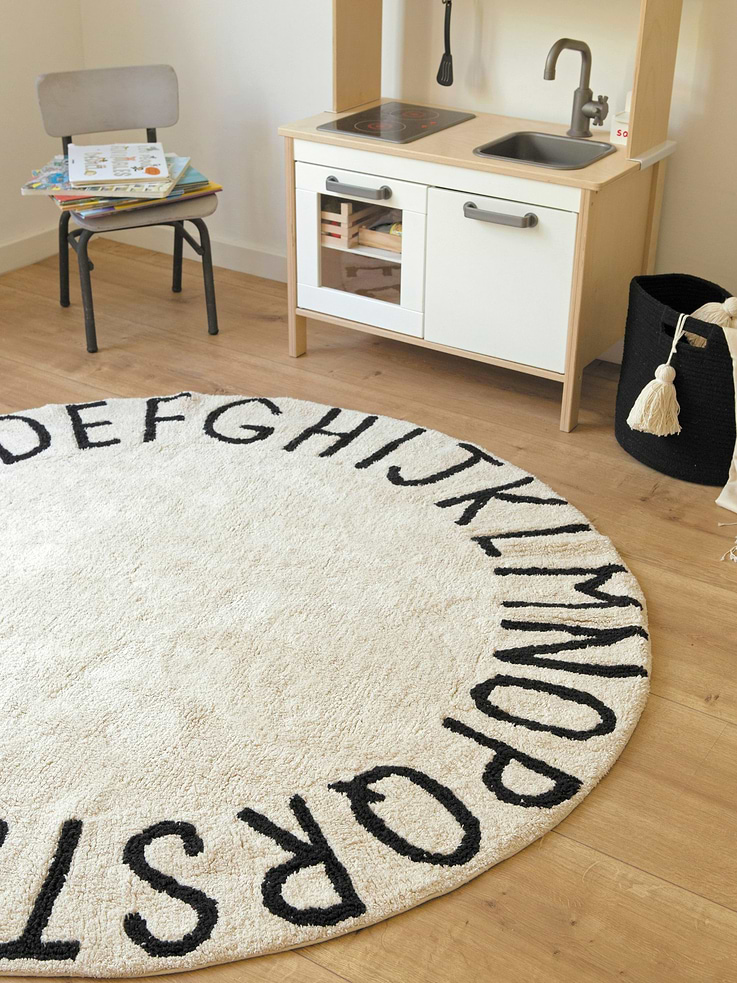 Image number 3 showing, Lorena Canals Washable Rug ABC Natural Black