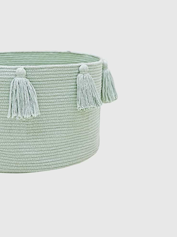Image number 3 showing, Lorena Canals Basket New Tassels Blue Sage