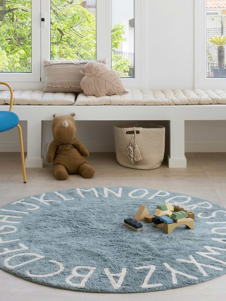 Image number 2 showing, Lorena Canals Washable Rug ABC Natural Vintage Blue