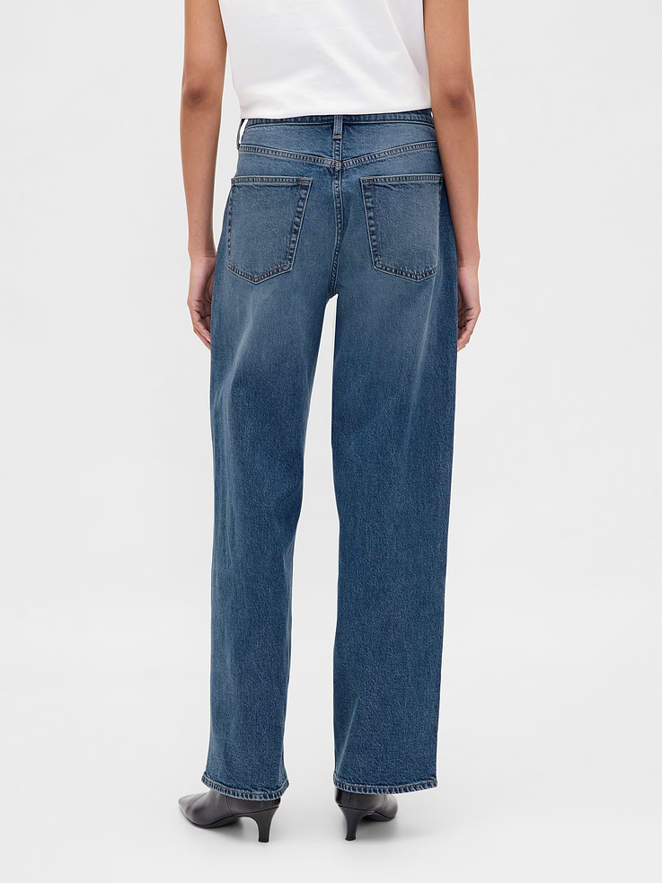 L'image numéro 4 présente Jean ample années 90 à taille haute