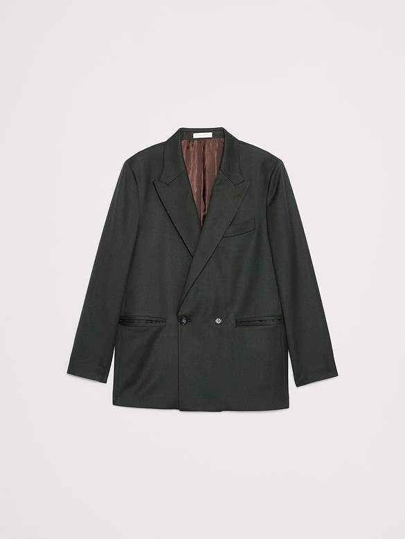 Relaxed Green Twill Suit Jacket