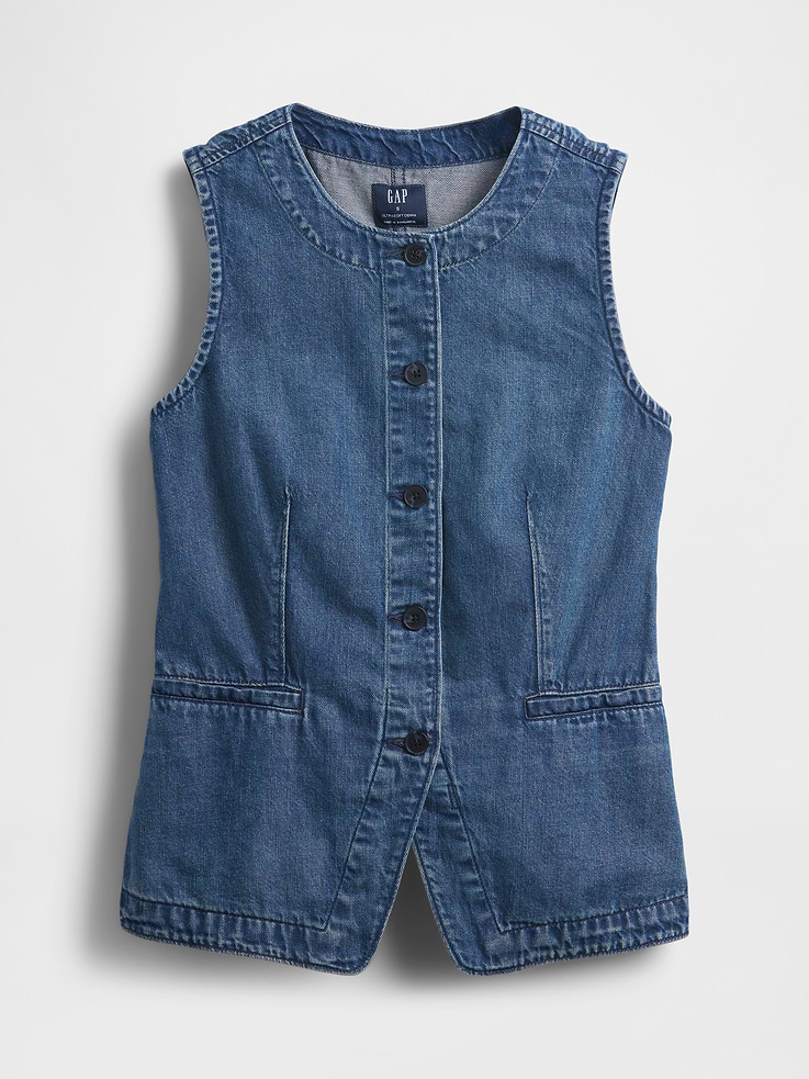 Image number 5 showing, UltraSoft Denim Longline Vest