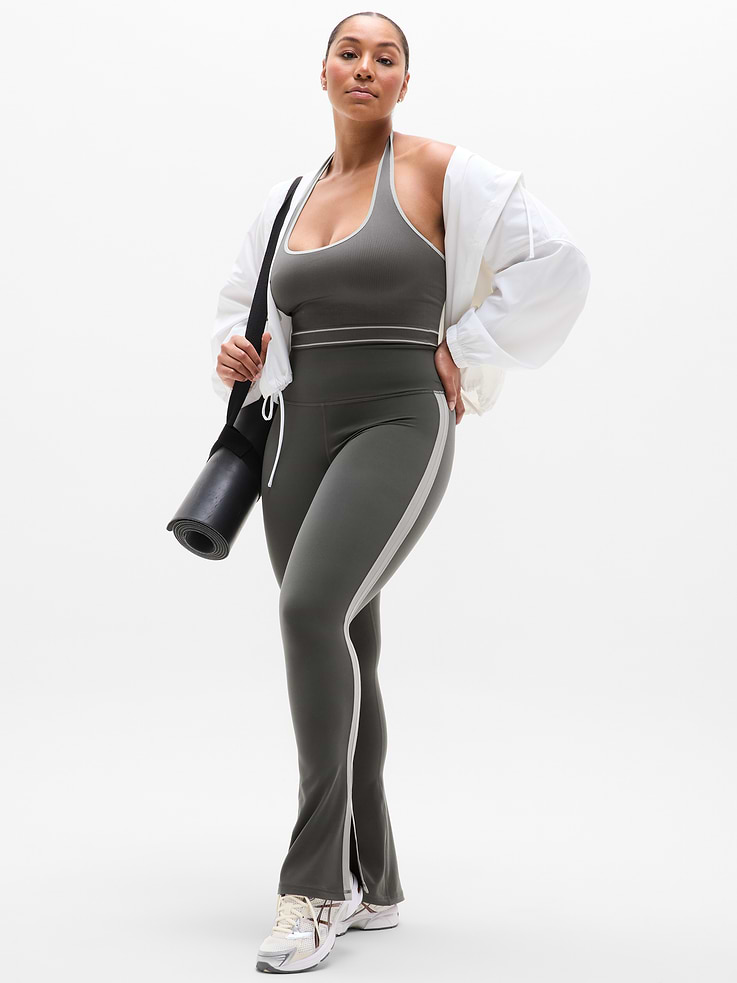 Image 6 of 7, Elation Ultra High Rise Sport Stripe Split Slim Flare
