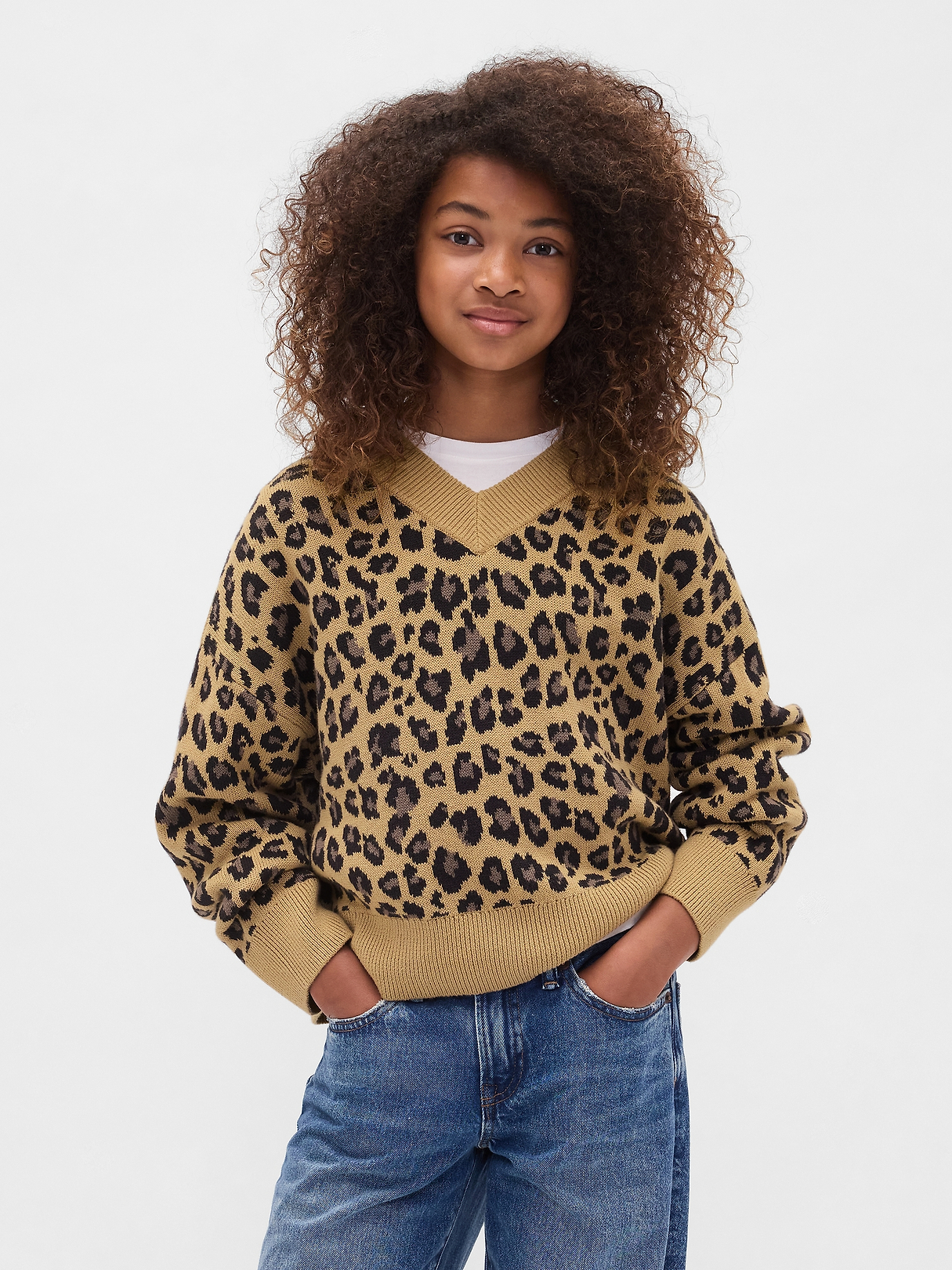 Kids Boxy V-Neck Sweater | Gap