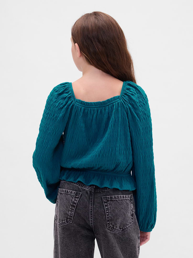 Image number 3 showing, Kids Crinkle Peplum Top