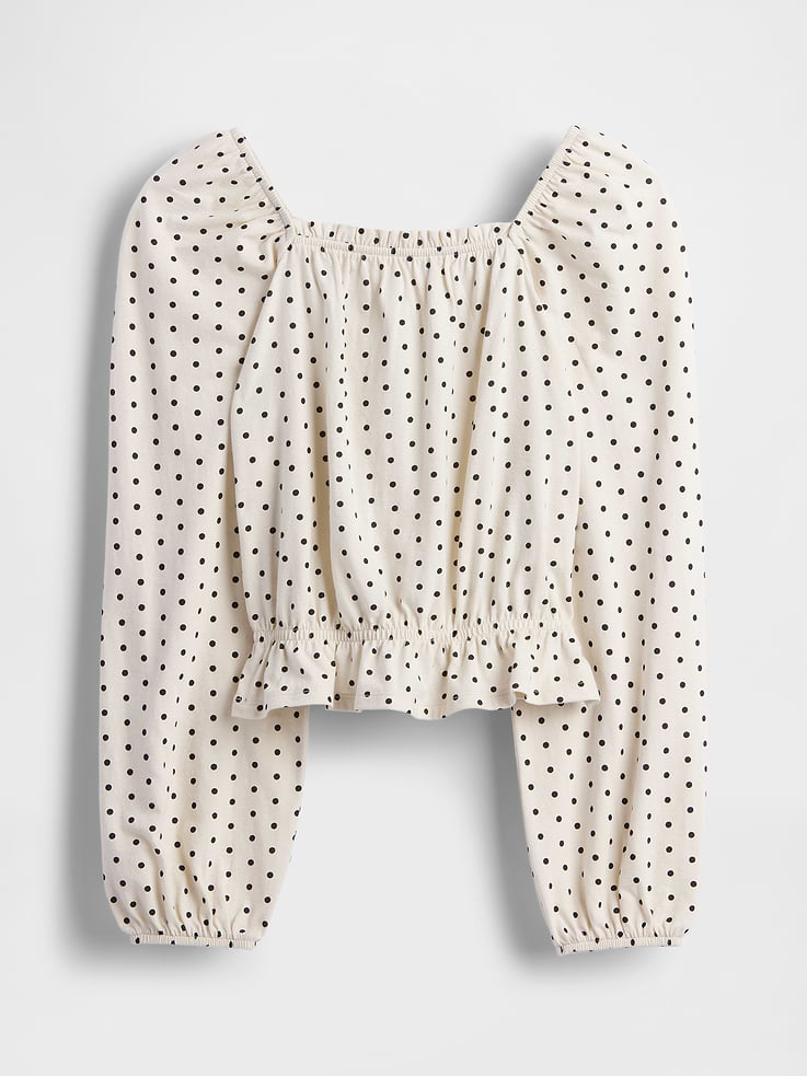 Image 2 of 5, Kids Crinkle Peplum Top