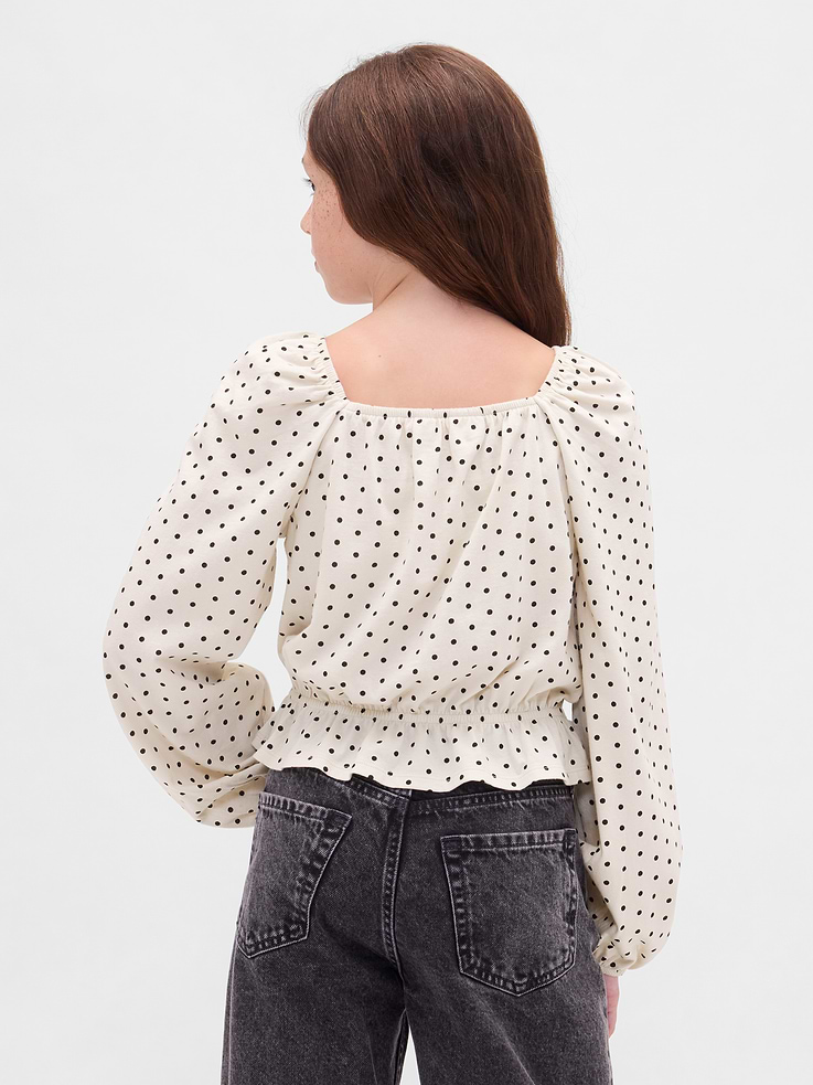 Image 3 of 5, Kids Crinkle Peplum Top