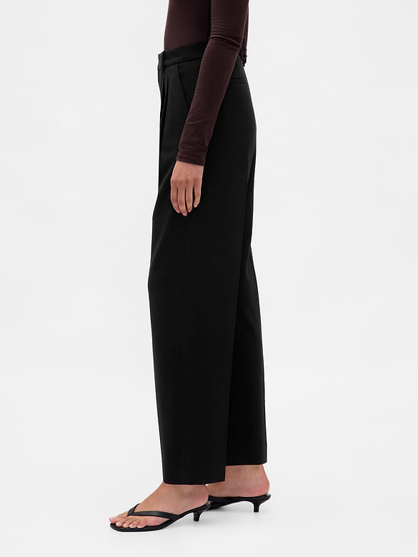 365 High Rise Brushed Twill Taper Ankle Trousers