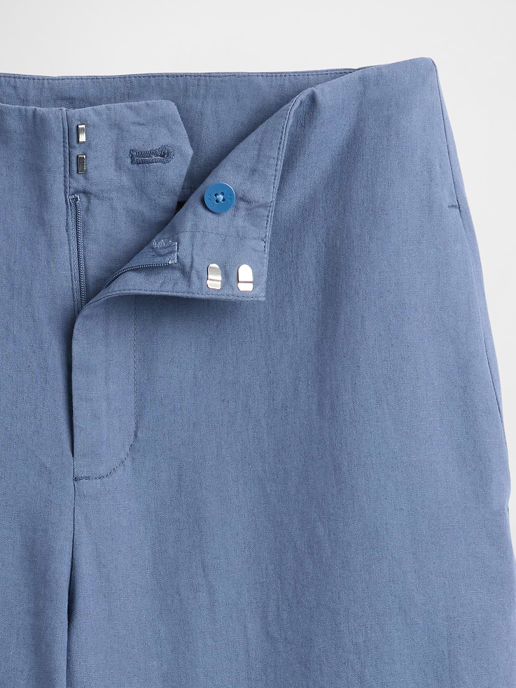 Image number 8 showing, Linen-Blend Relaxed Straight Ankle Pants