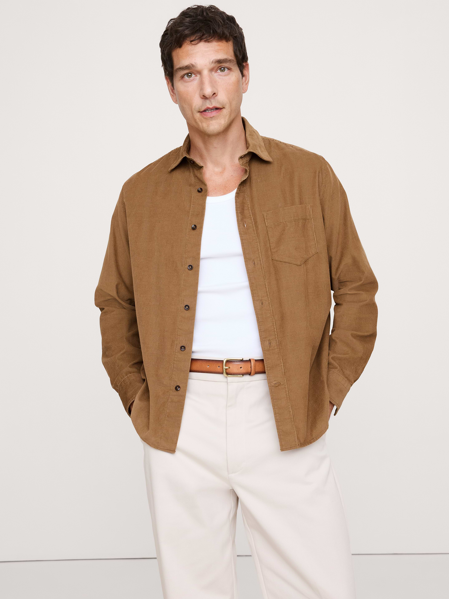 Image number 1 showing, Standard-Fit Lightweight Corduroy Shirt