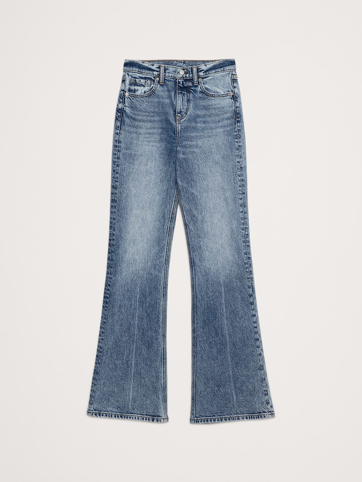 L'image numéro 5 présente Jean semi-évasé à taille haute