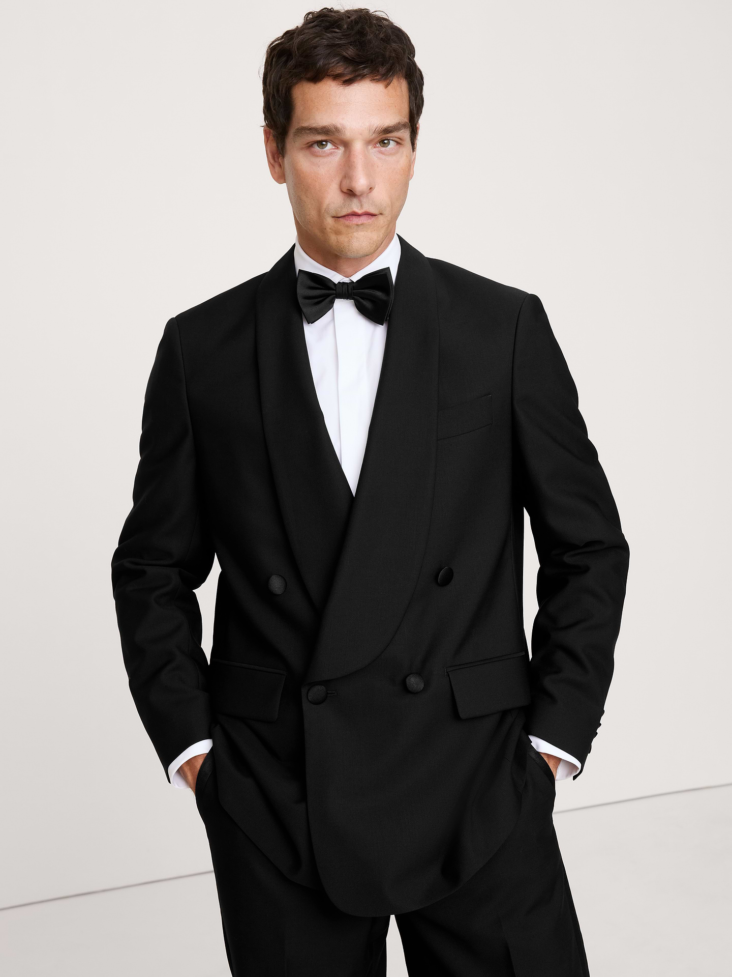 Image number 1 showing, Relaxed Italian Barathea Tuxedo Jacket