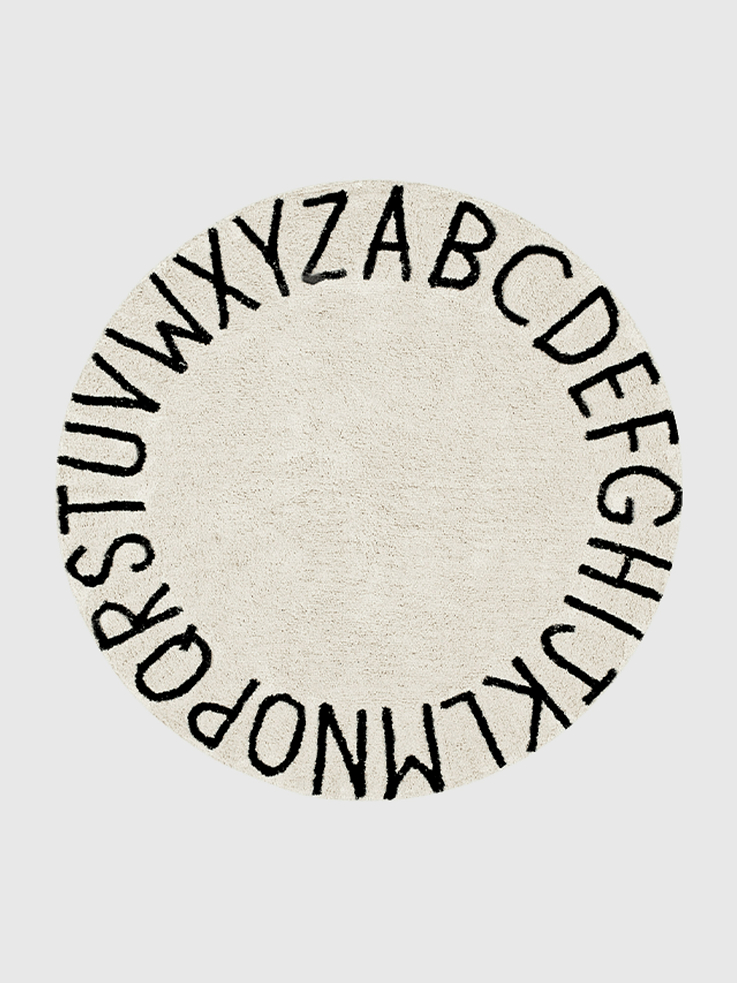 Image number 1 showing, Lorena Canals Washable Rug ABC Natural Black