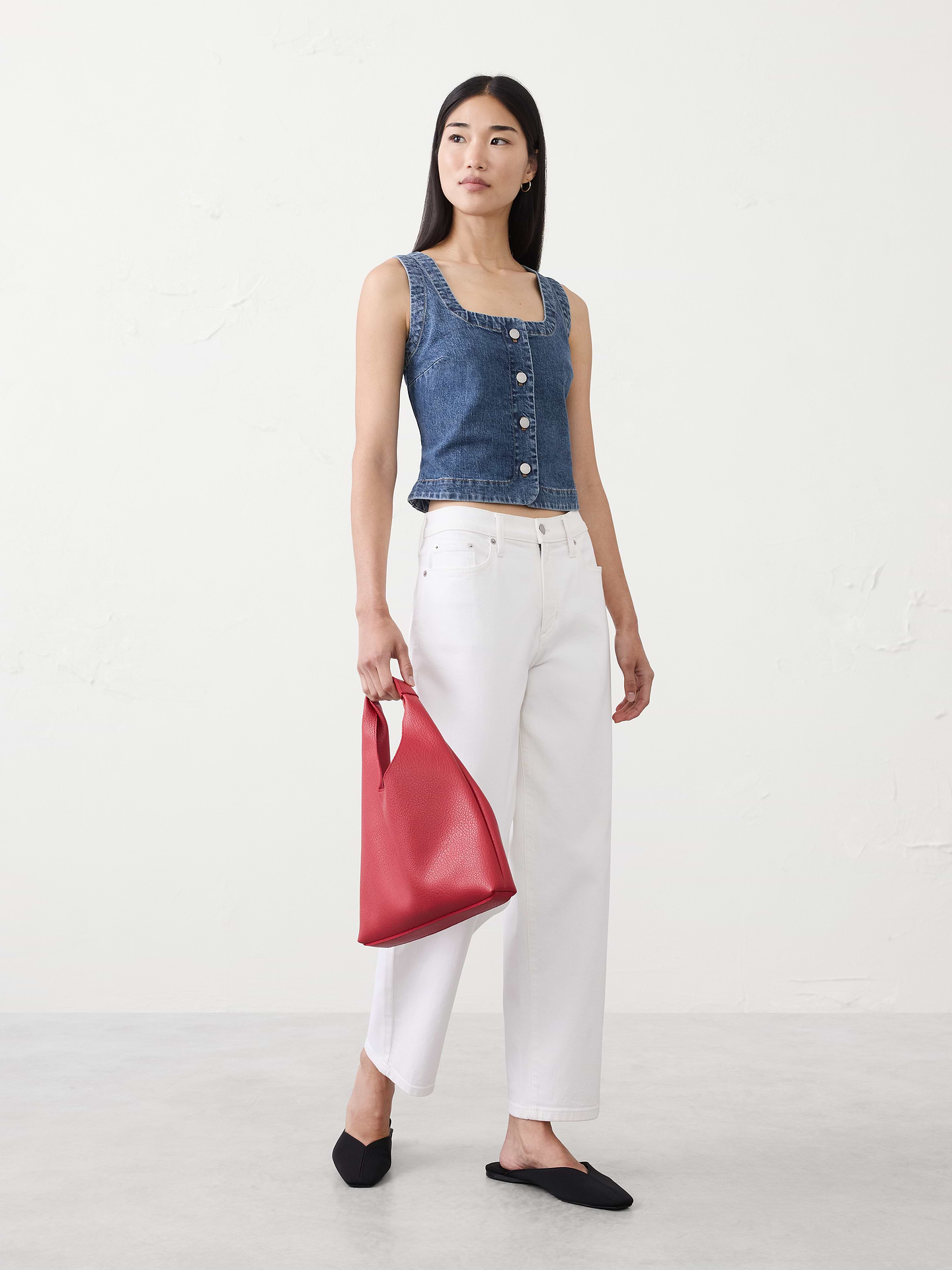 Image number 1 showing, Denim Buttoned Top