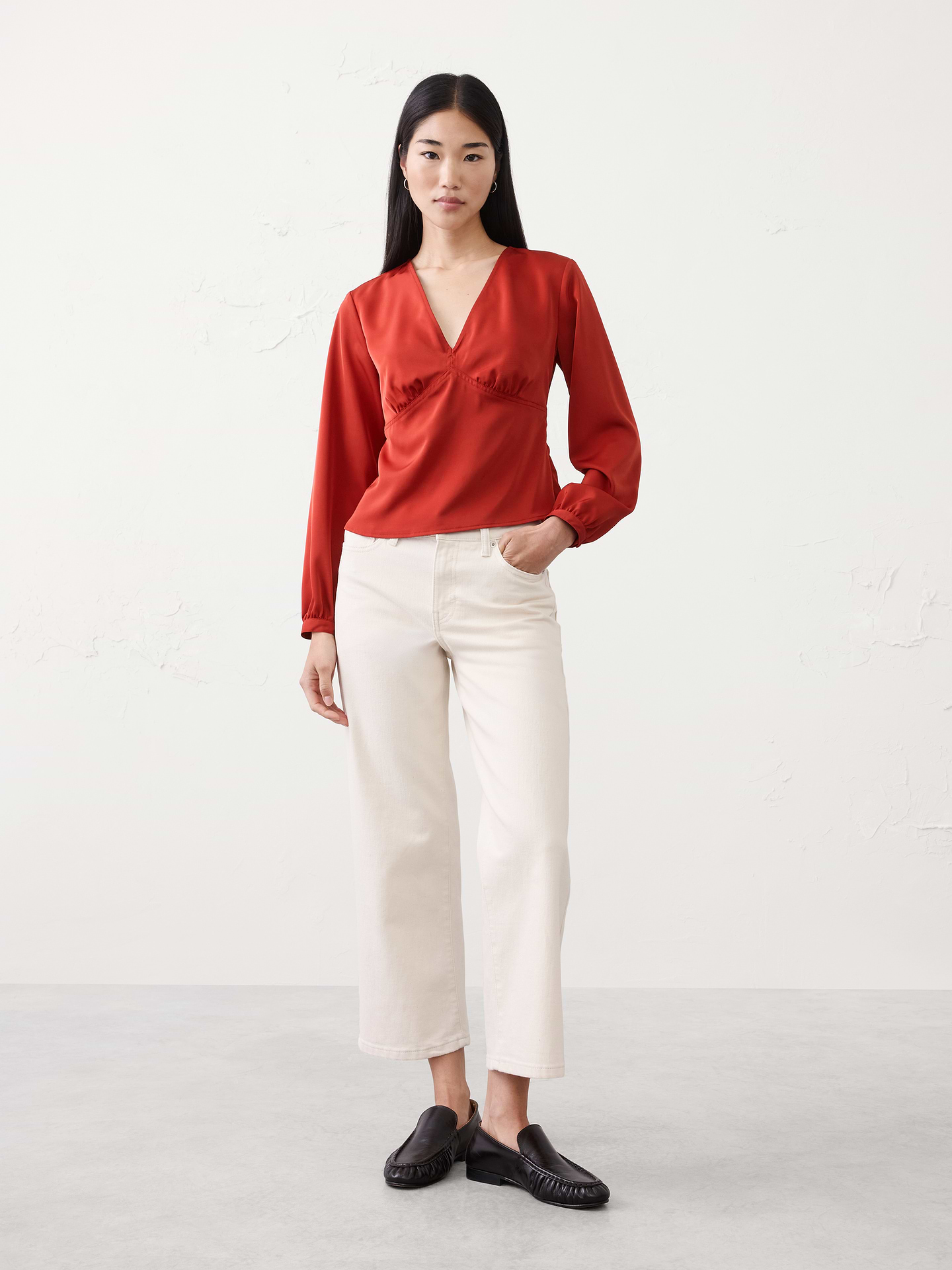 Image number 1 showing, Silky V-Neck Top