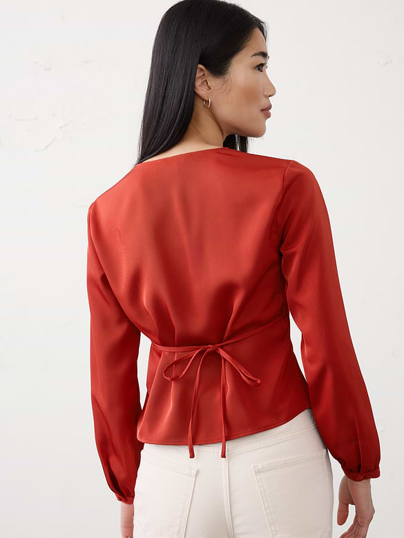 Silky V-Neck Top